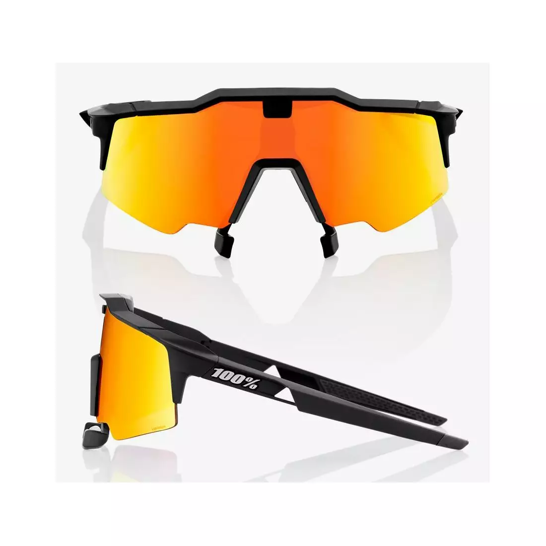 100% sports glasses speedcraft air soft tact black HiPER red multilayer mirror lens + clear lens STO-61004-100-43