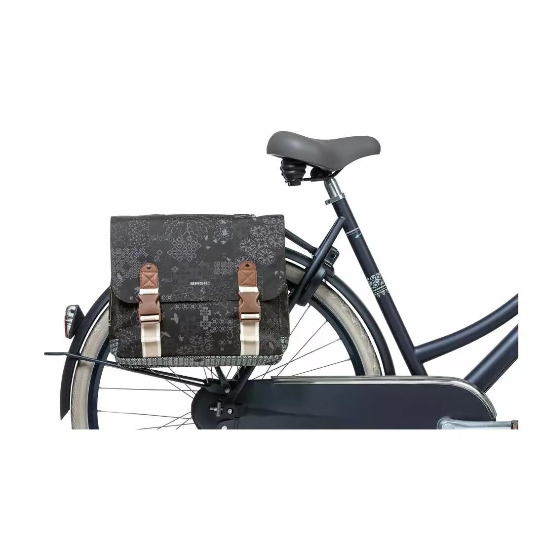 BASIL double rear bicycle pannier boheme double bag 35L charcoal BAS-18013