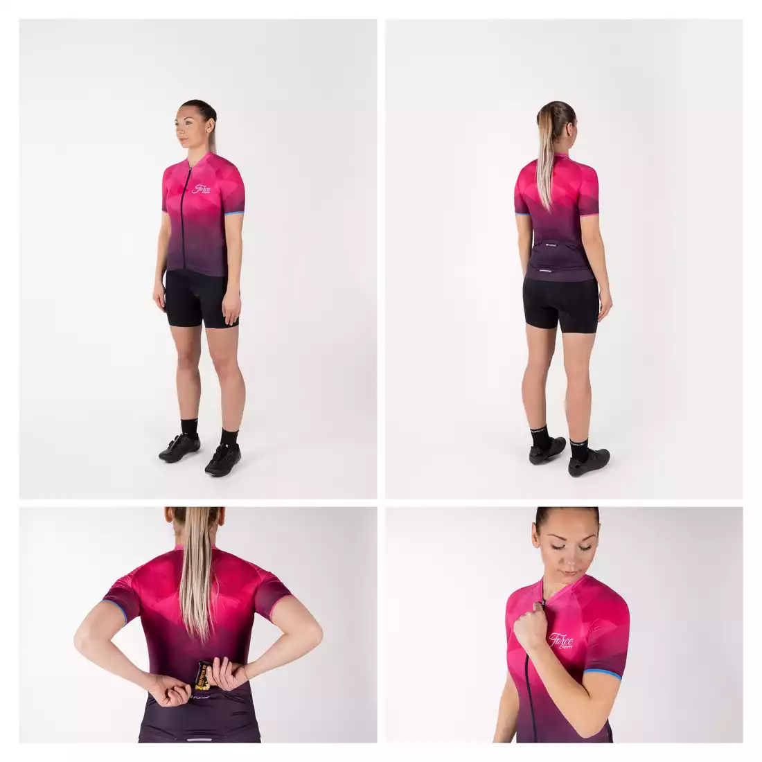 FORCE GEM women's cycling jersey, pink 