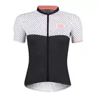 FORCE women's cycling jersey point black-white 9001319 