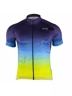 KAYMAQ M23 men's short sleeve cycling jersey blue-fluo yellow