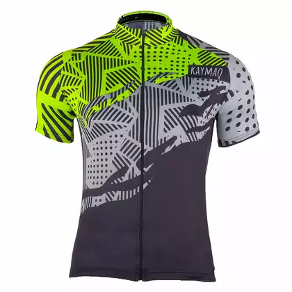 KAYMAQ RC 01.004 men's cycling short sleeve jersey black-fluo yellow