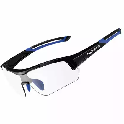 Rockbros 10111 bicycle / sports glasses with photochrome black and blue