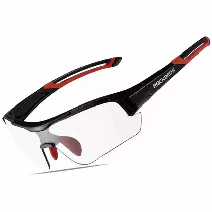 Rockbros 10112 bicycle / sports glasses with photochrome black and red