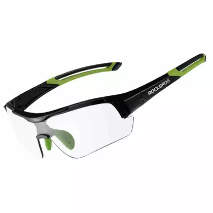 Rockbros 10113 bicycle/sports glasses with photochrome black and green