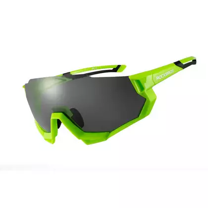 Rockbros 10133 bicycle/sports glasses with polarized 5 interchangeable lenses green