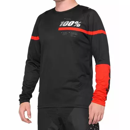 100% long sleeve men's shirt r-core red black STO-41104-013-10