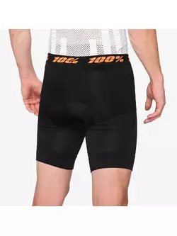 100% men's boxers with bicycle pads crux liner black STO-49901-001-28