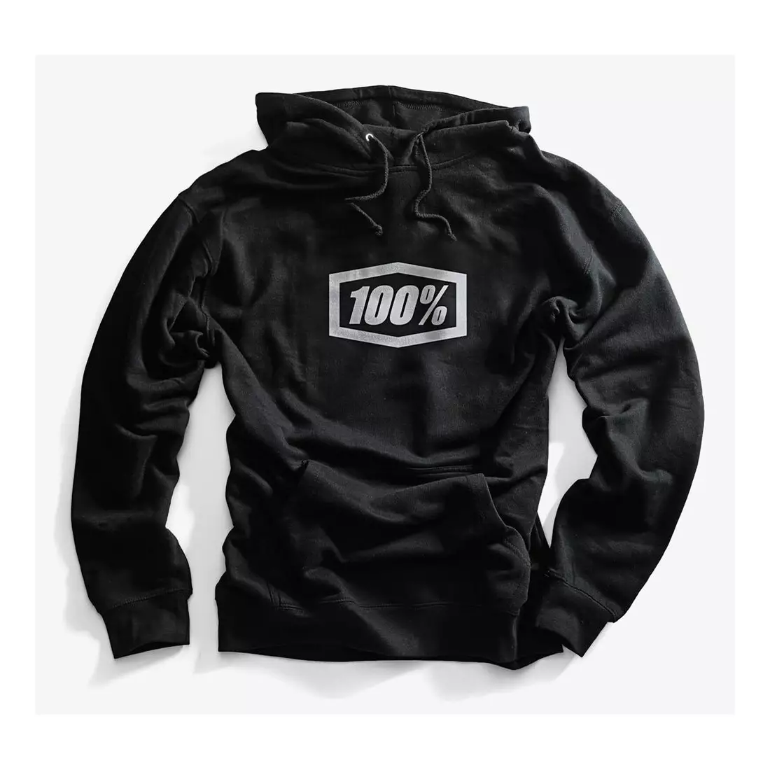 100% men's sports sweatshirt essential hooded pullover black STO-36007-001-10
