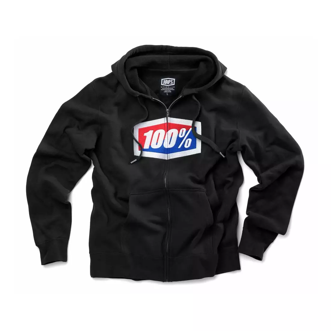 100% men's sports sweatshirt official hooded zip black STO-36005-001-10