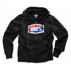 100% men's sports sweatshirt official hooded zip black STO-36005-001-10