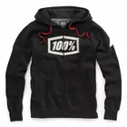 100% men's sports sweatshirt syndicate hooded zip black heather white STO-36017-181-10