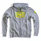 100% men's sports sweatshirt syndicate hooded zip grey heather STO-36017-188-10