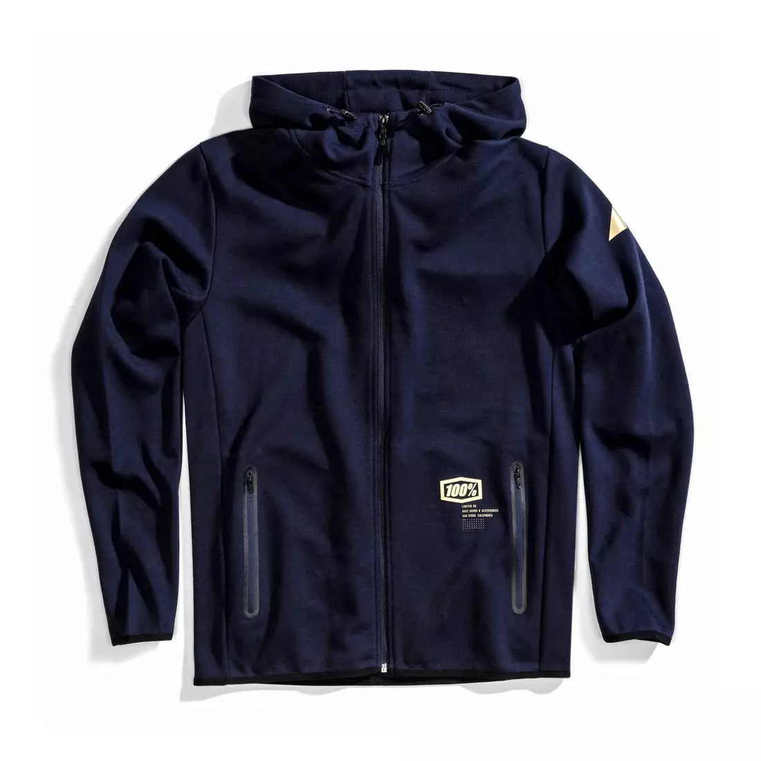 100% men's sports sweatshirt viceroy hooded zip tech fleece navy STO-37002-015-10