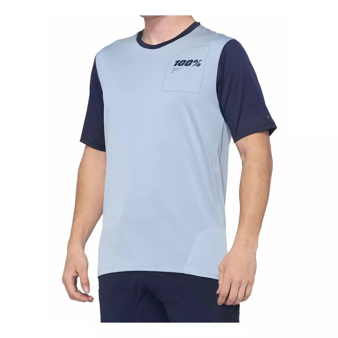 100% short sleeve men's shirt ridecamp light slate navy STO-41401-249-10