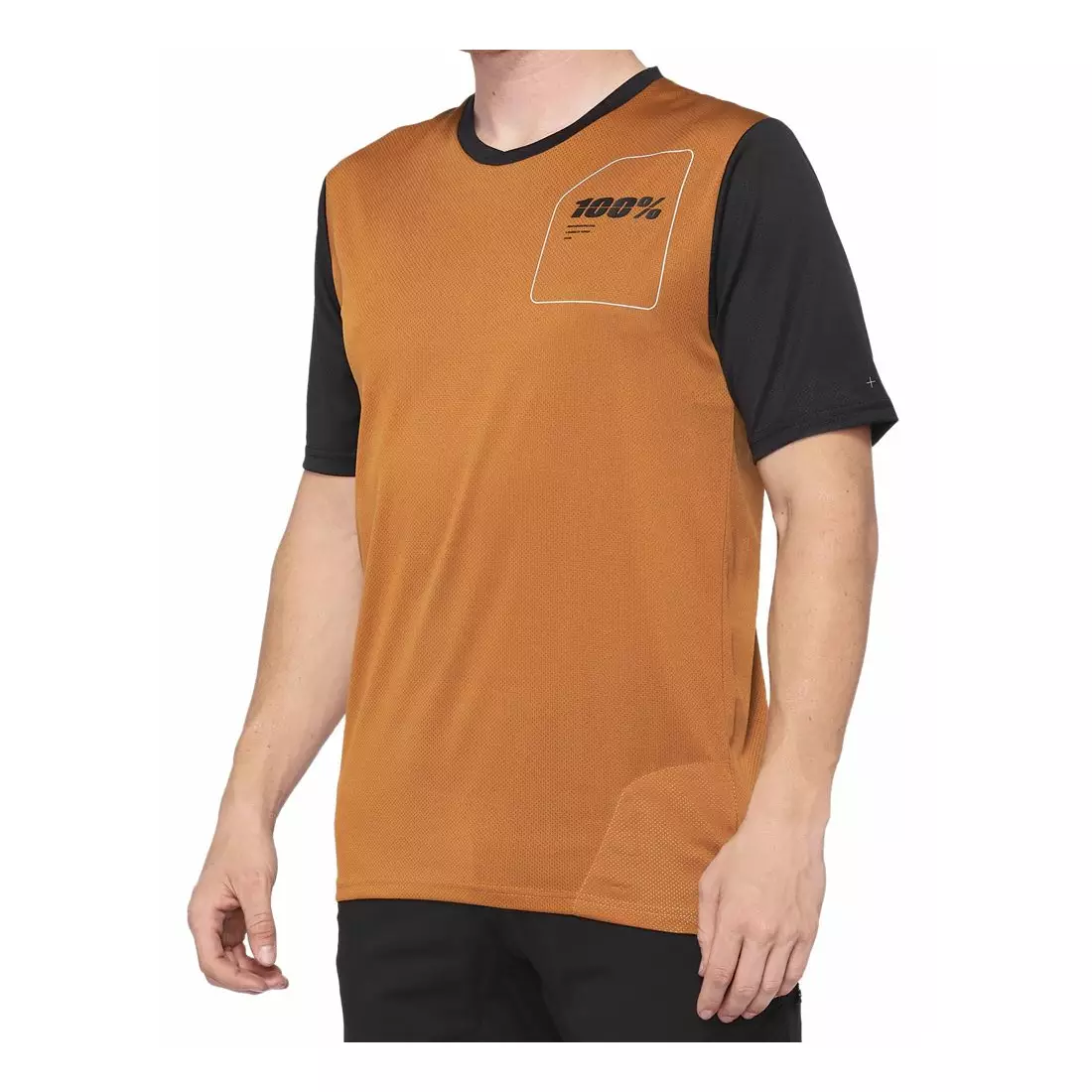 100% short sleeve men's shirt ridecamp terracotta black STO-41401-323-10