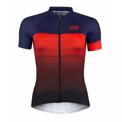 FORCE women's cycling jersey ASCENT, dark blue - red 9001314