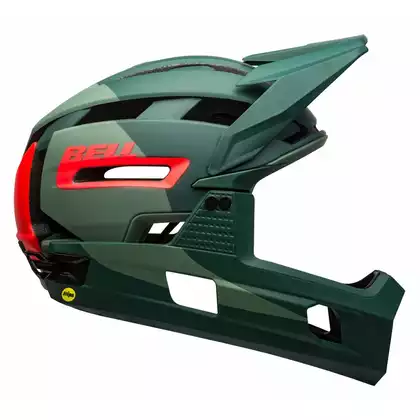 BELL SUPER AIR R MIPS SPHERICAL full face bicycle helmet, matte gloss green infrared