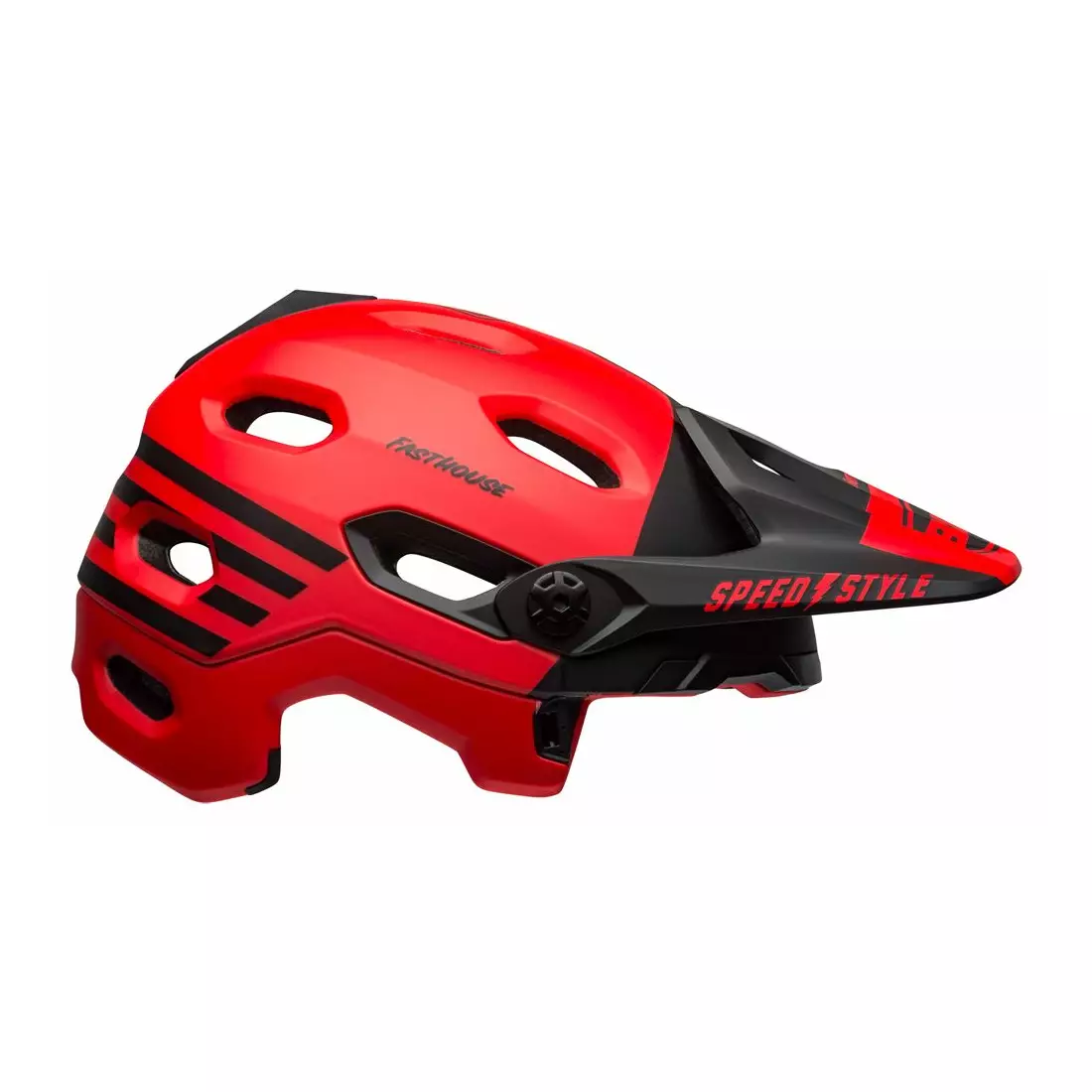 BELL SUPER DH MIPS SPHERICAL full face bicycle helmet, fasthouse matte gloss red black