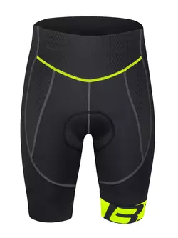 FORCE B30 Men's cycling shorts black-fluor yellow 9003152