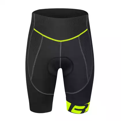 FORCE B30 Men's cycling shorts black-fluor yellow 9003152