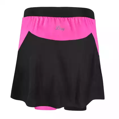FORCE DAISY Cycling skirt and shorts, black and pink 900243
