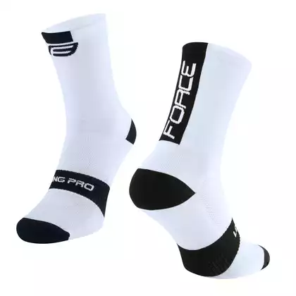 FORCE LONG PRO cycling / sport socks white 9009055