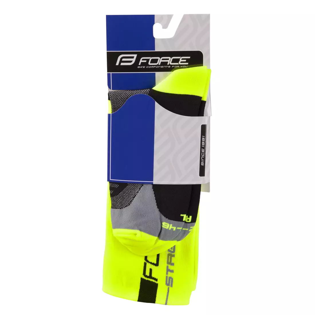 FORCE cycling socks STAGE, fluo-black 9009094