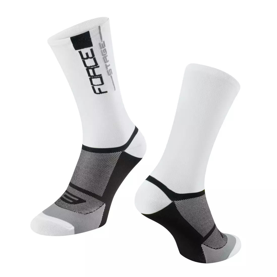 FORCE cycling socks STAGE, white and black 9009092