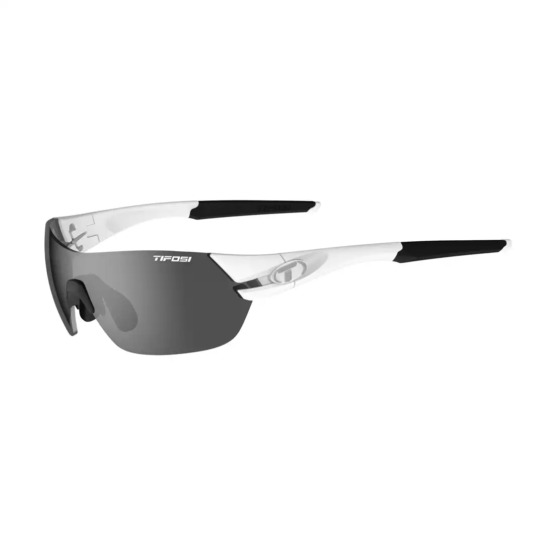 Tifosi Jet Sunglasses Sports Eyewear White/Gunmetal Frame Smoke Lenses 