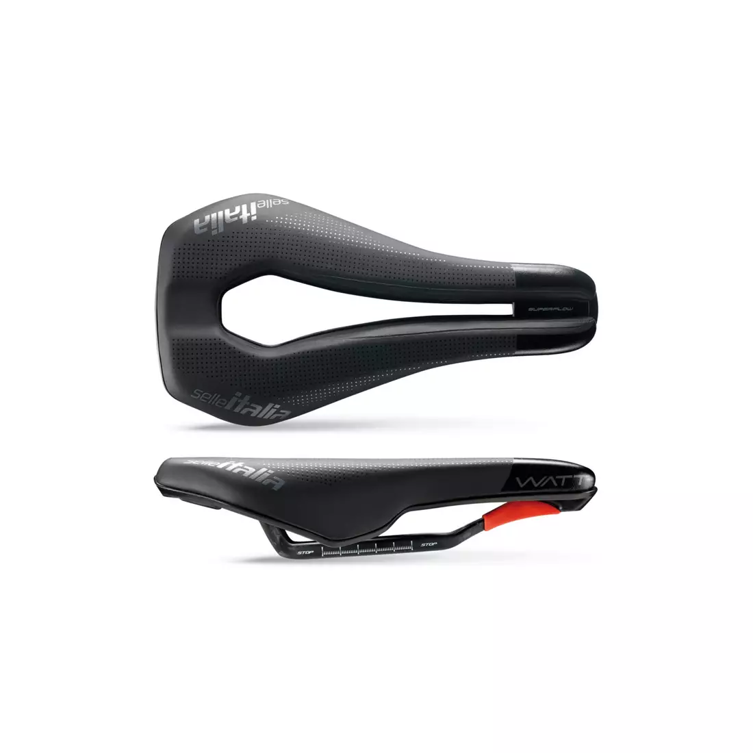 SELLE ITALIA bicycle seat watt superflow kit carbonio (id match - U3) black 