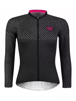 FORCE POINTS Women Bicycle jersey long sleeve black-pink 9001435