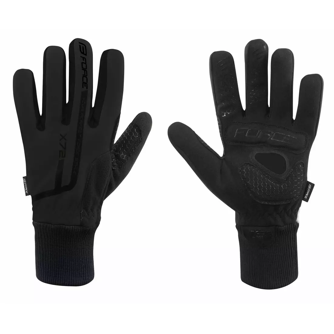 FORCE X72 Winter cycling gloves black 90461