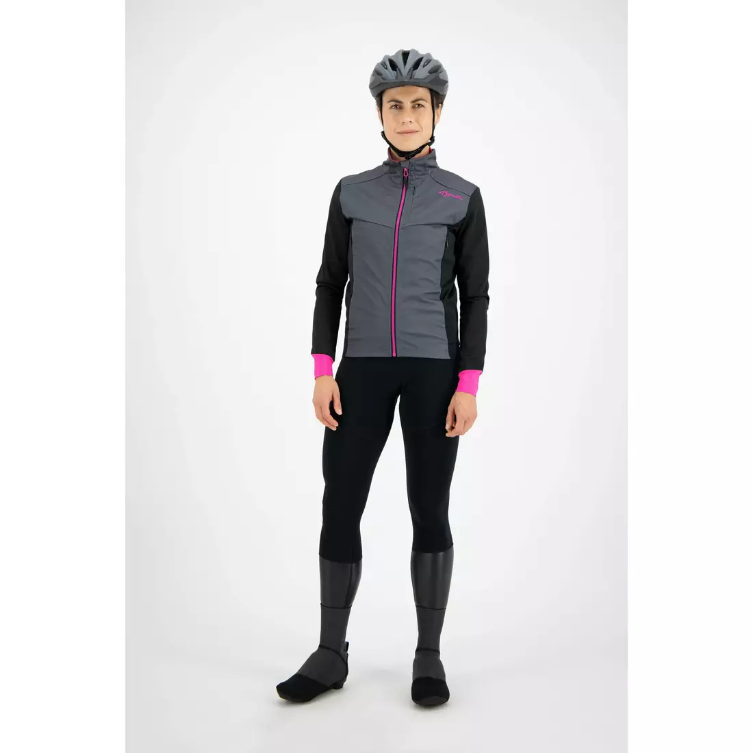 ROGELLI CONTENTA women lightweight winter bicycle jacket, grey-pink