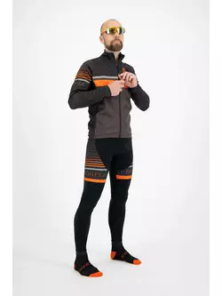 ROGELLI HERO men's brace-supported, insulated bicycle pants, black and orange