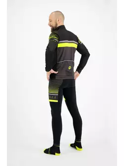 ROGELLI HERO men's brace-supported, insulated bicycle pants, black - fluo yellow
