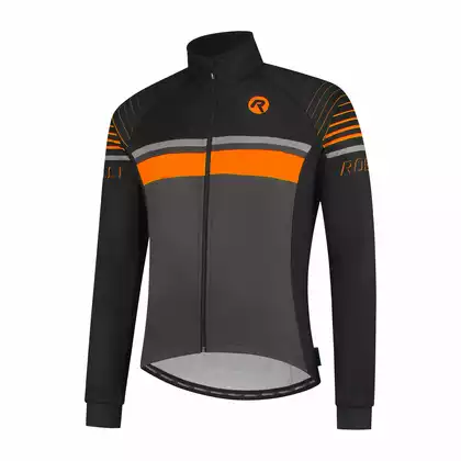 ROGELLI HERO men's transition softshell bicycle jacket, black orange