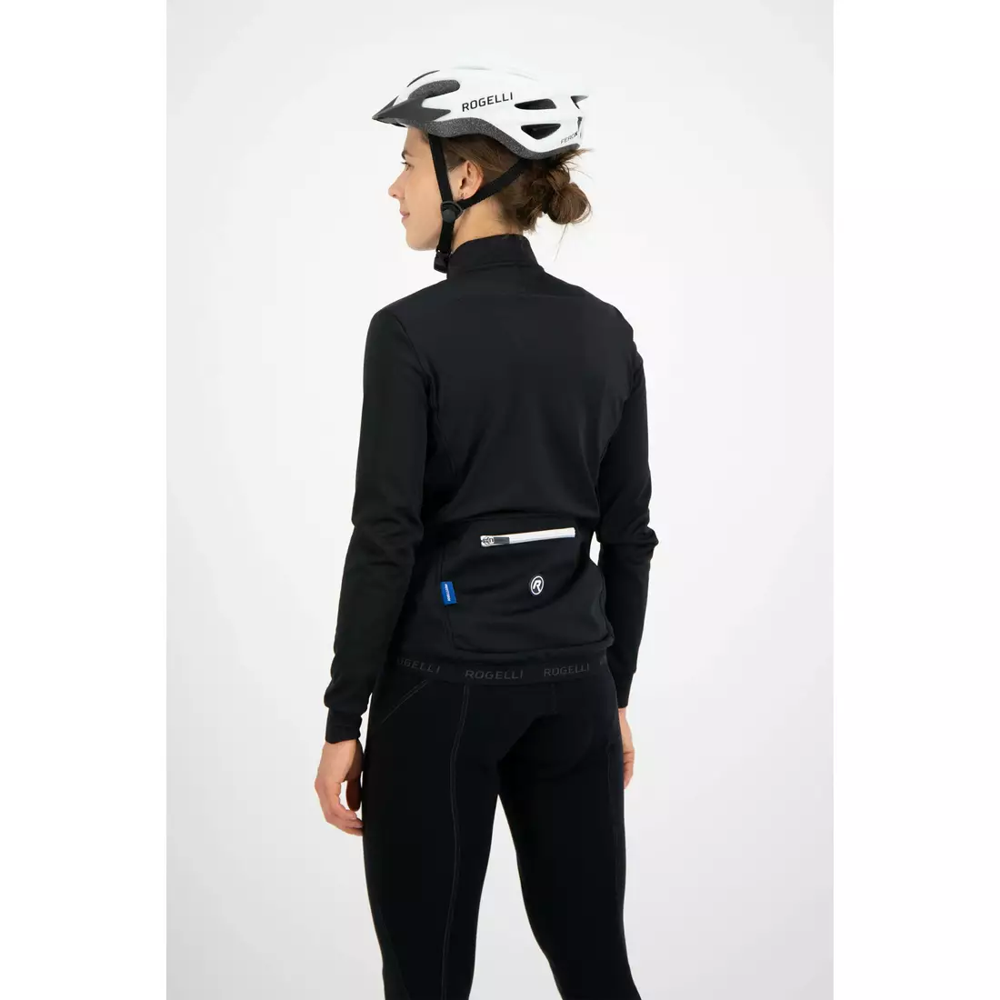 ROGELLI PESARA women winter bicycle jacket softshell, black-white