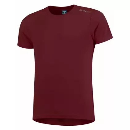 ROGELLI RUN PROMOTION men's sports shirt with short sleeves, claret
