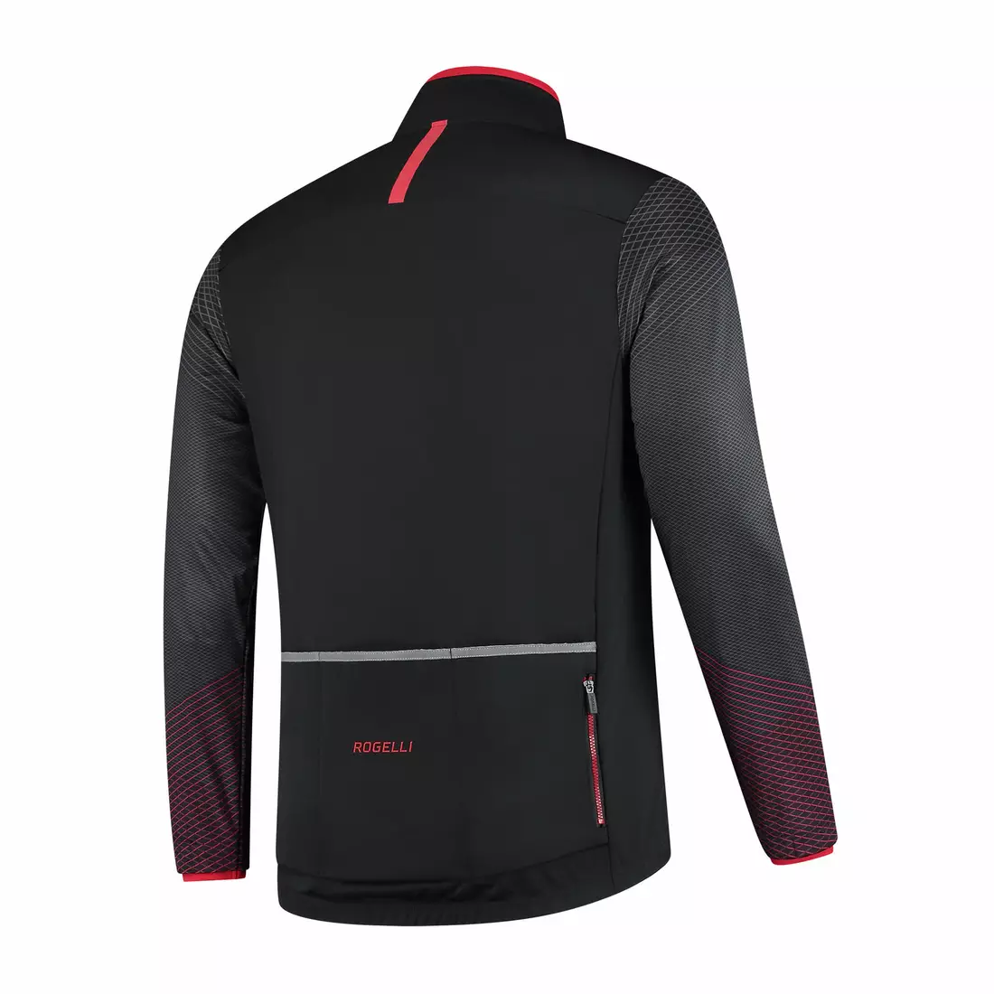 ROGELLI WIRE men's winter softshell bike jacket, black red