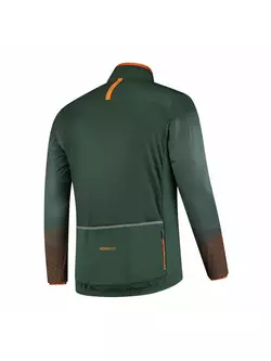 ROGELLI WIRE men's winter softshell bike jacket, green-orange