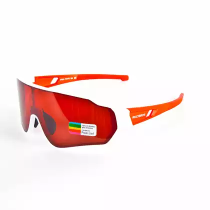Rockbros 10162 bicycle / sports glasses with polarized white-red