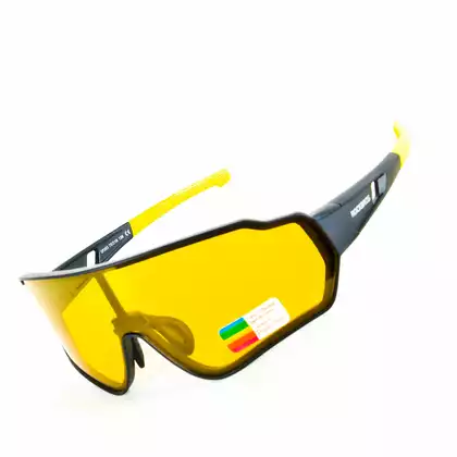 Rockbros 10164 bicycle / sports glasses with polarized black-yellow