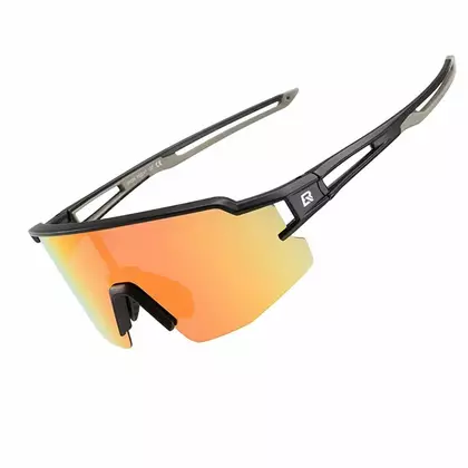 Rockbros 10171 bicycle / sports glasses with polarized lens black-grey