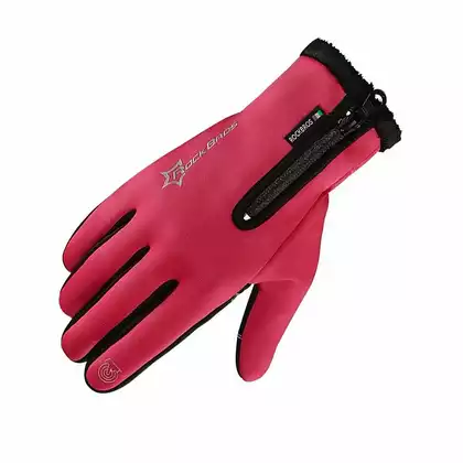 Rockbros winter cycling gloves softshell Red S091-1R