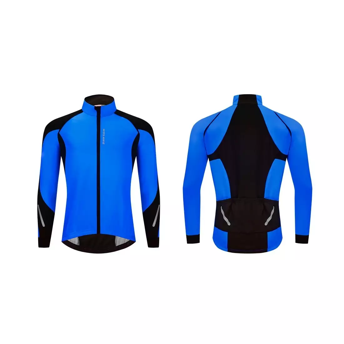 WOSAWE Men Winter Bicycle Jacket Softshell, blue BL277