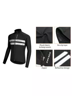 WOSAWE men's bicycle jacket Softshell slightly insulated, black BL231 