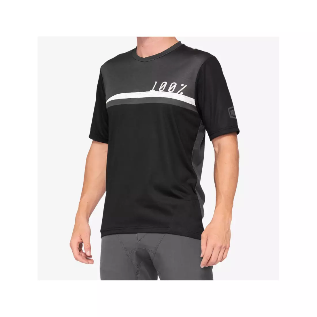 100% AIRMATIC men's cycling jersey, black charcoal 