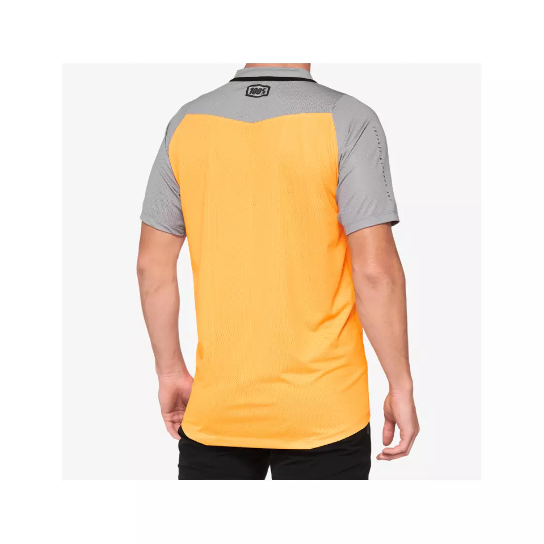 100% CELIUM men's cycling jersey, orange grey 