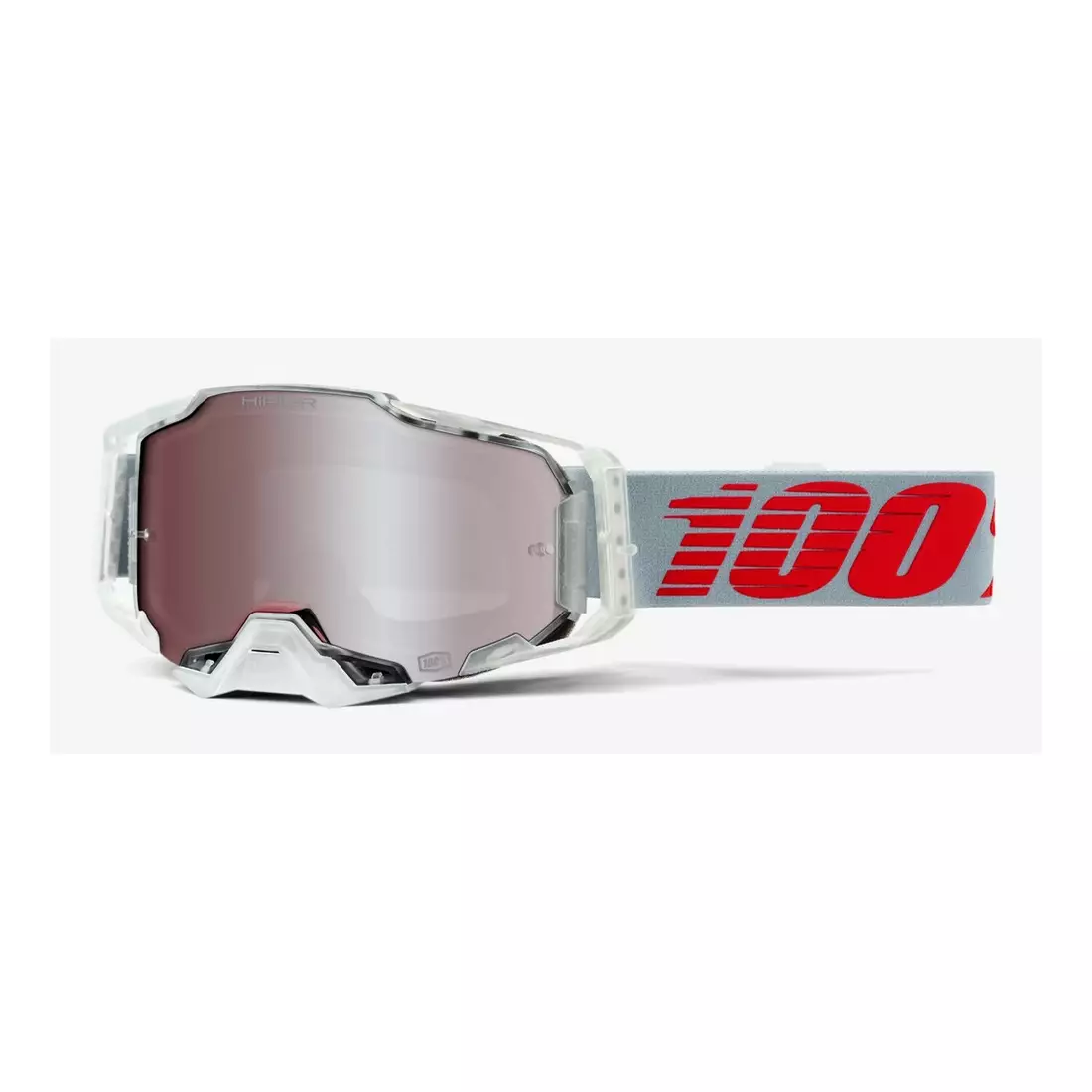 100% bicycle goggles ARMEGA (silver mirror glass HiPER, LT 20%-30%) x-ray STO-50721-404-10